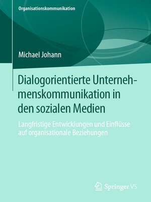 cover image of Dialogorientierte Unternehmenskommunikation in den sozialen Medien